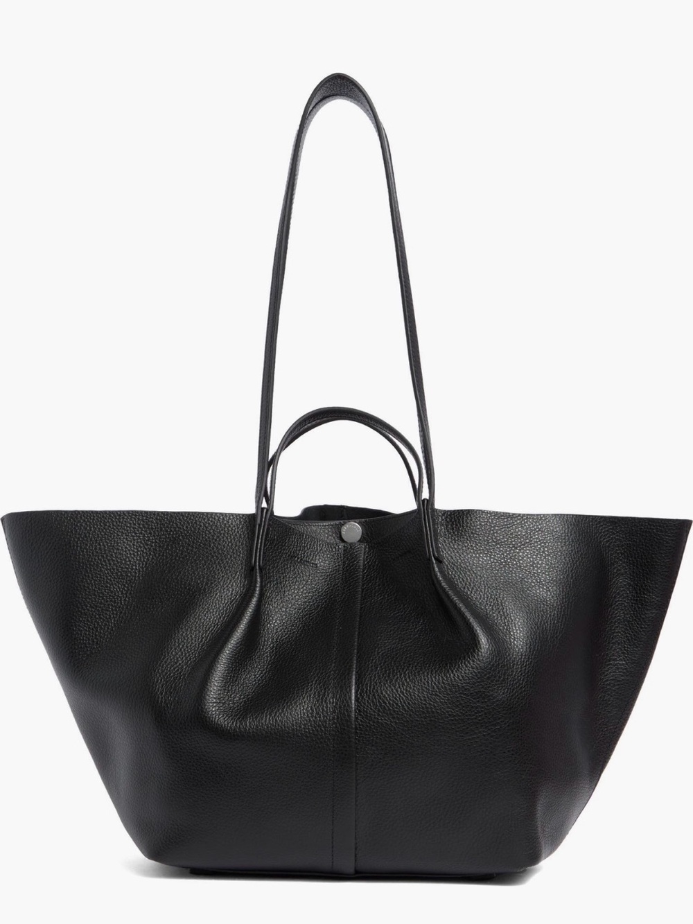 AllSaints Black Leather Oversized Tote